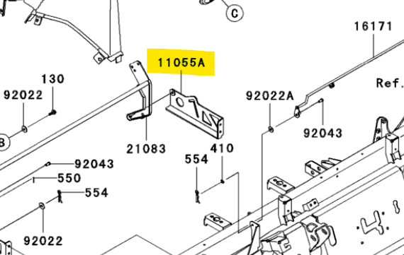 11055-0038 BRACKET,HINGE,RH